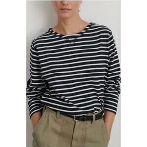 Alex Mill Shirt Womens Small Lakeside Stripe Tee Long Sleeve Nautical Crewneck